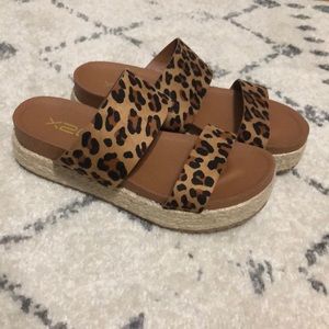 Leopard platform sandals